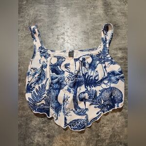 Mushroom Shein print crop